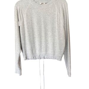 Banana Republic Baby Terry Gray Crop Sweatshirt with Drawstring Size Medium